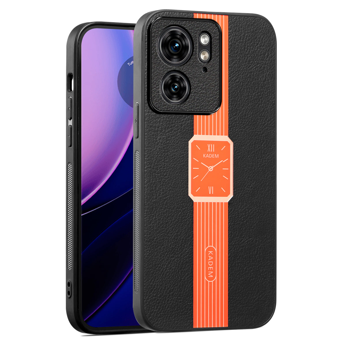 KADEM For Motorola Edge 40 5G Back Case Creative Watch Pattern Leather Coated TPU+Acrylic Phone Cover KADEM For Motorola Edge 40 5G Back Case Creative Watch Pattern Leather Coated TPU+Acrylic Phone Cover
